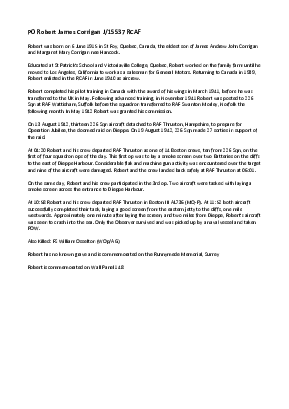 A preview of a PDF biography for Corrigan, Robert James
